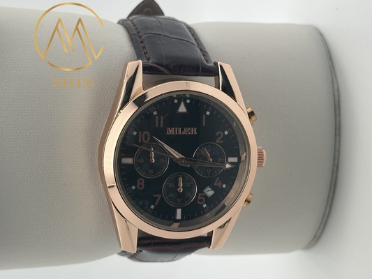 Fashion Round Dial Men′s Watch Design Multi-Function Calendar Quartz Wristwatch