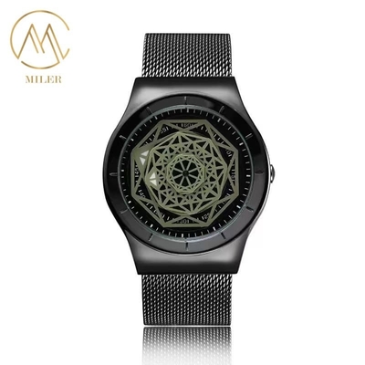 Stainless Steel Strap Watch with Water Resistance 30 Meters for Men and Women