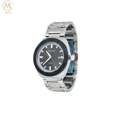 Simple Business Quartz Watch Stainless Steel Strap Wristwatch For Men With Calendar