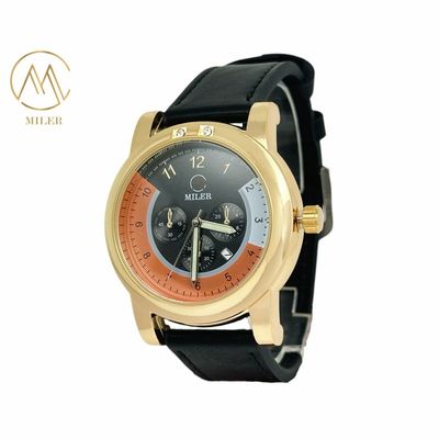 Black Gold and Silver Bezel Quartz Wrist Watch Waterprood for Men and Women