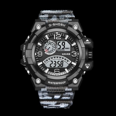 Men′s Outdoor Sports Watch Luminous Alarm Electronic Watch Camouflage Digital Watch