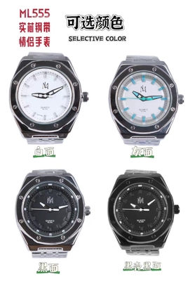 Black Men Quartz Watch Custom Logo For Promotion Stock Item