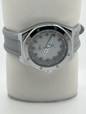 Classic Black Silicon Strap Watch Mens Watch With Elastic Band White Dial