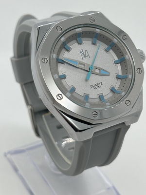 Classic Black Silicon Strap Watch Mens Watch With Elastic Band White Dial