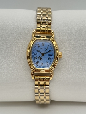 Round Casual Metal Strap Quartz Watch With Luminous Hands Analog Date Display