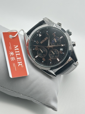 Miller Leather Quartz Light Watch Waterproof Women's Watch Black Leather Band
