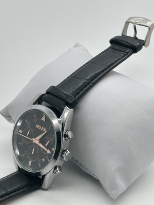 Miller Leather Quartz Light Watch Waterproof Women's Watch Black Leather Band