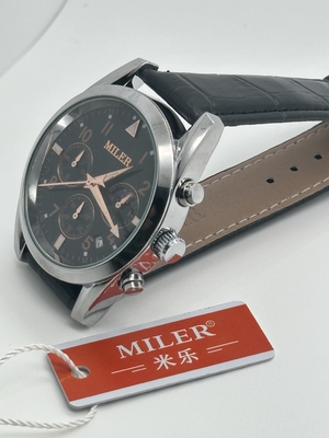 Miller Leather Quartz Light Watch Waterproof Women's Watch Black Leather Band