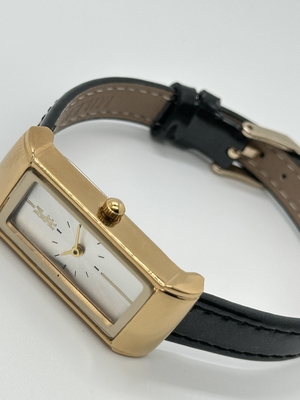 Gift Genuine Leather Mens Waterproof Wrist Watch Square Single Dial Quartz Watch