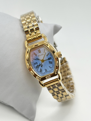 Womens Stainless Steel Strap Watch Quartz Watch With Deployment Buckle Date Display