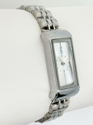 Fashion Men Silver Timepiece Stainless steel Strap Quartz Wristwatches