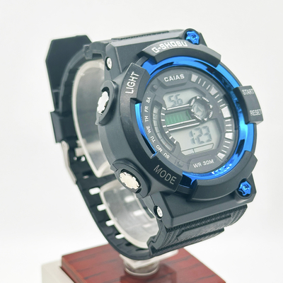 Sporty Black Dial Digital Watch with Silicone Band