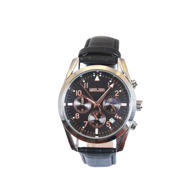 OEM Round Leather Wrist Band Watch Gift Quartz Watch Customized