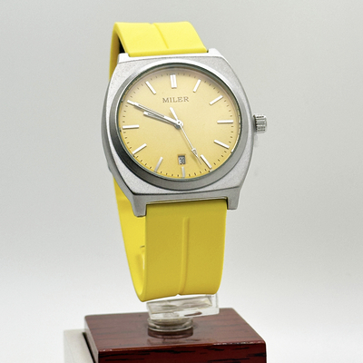 Silicone Strap Watch Mineral Glass Waterproof  With Digital Display Quartz Watch