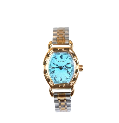 Oval Dial Stainless Steel Strap Watch With Luminous Hands And Date Display