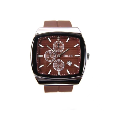 Men's Quartz Wristwatch Water Resistant With Leather Band