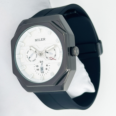 Casual Wrist Watch Chronograph Waterproof Luminous Calendar Silicon Band Men Watch