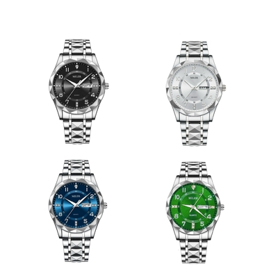ML 1003 Original Quartz Movement Men's Montre Diamond Dial Daily Waterproof Wristwatch Dual Calendar Function Watches