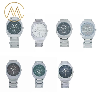 Customized Logo Watch Stainless Steel Band Quartz Watch with 7 Colors