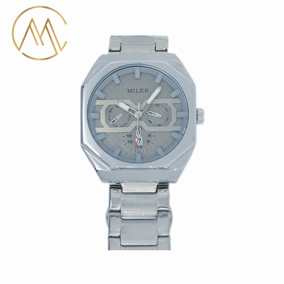 Customized Logo Watch Stainless Steel Band Quartz Watch with 7 Colors