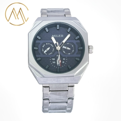 Customized Logo Watch Stainless Steel Band Quartz Watch with 7 Colors