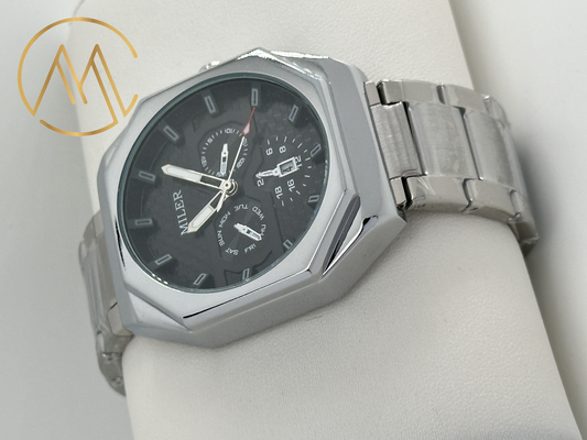 Customized Logo Watch Stainless Steel Band Quartz Watch with 7 Colors