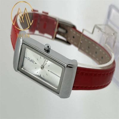 Laser Engraved Leather Strap Watch Quartz Movement Personalized With Logo Case Back
