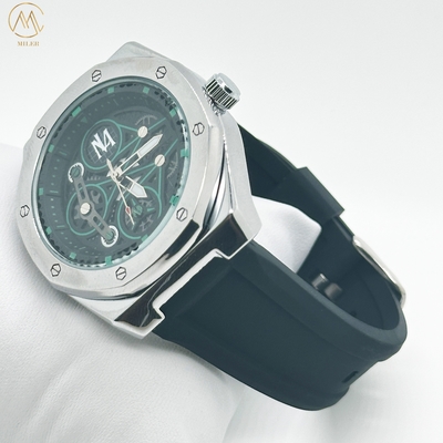 Minimalist Sport Silicone Wrist Watch Water Resistant Stainless Steel Case