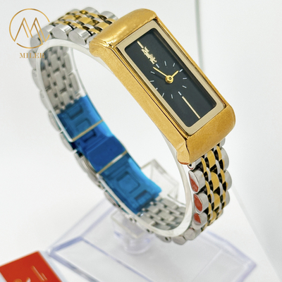 Custom Analog Lady Quartz Watch Silver And Golden Band Stainless Steel Quartz Watches