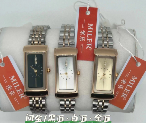 Classic Luminous Ladies Fashion Wrist Watches Stainless Steel With Buckle Closure