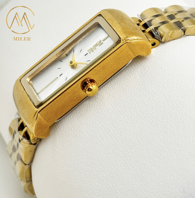 Elegant Lady Quartz Watch With 14mm Silver / Golden Stainless Steel Band