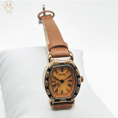 Fashion White Dial Ladies Quartz Wrist Watch With Leather Band And Luminous Hands