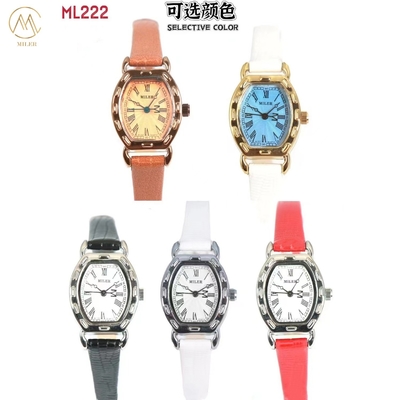 Fashion White Dial Ladies Quartz Wrist Watch With Leather Band And Luminous Hands