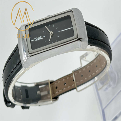 Laser Printing Logo Leather Strap Quartz Watch with 30 Meters Water Waterproof
