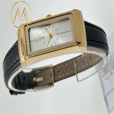 Laser Printing Logo Leather Strap Quartz Watch with 30 Meters Water Waterproof