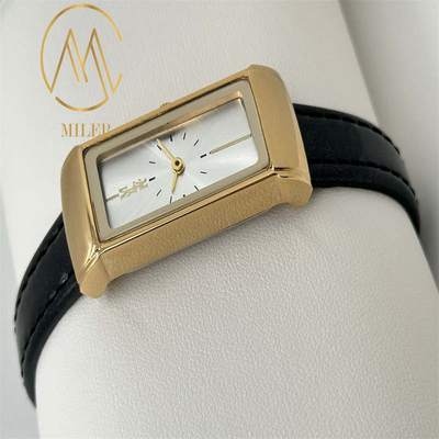 Miler ML111 Factory Leather Band Quartz Wrist Watch with Hook Buckle in Picture Color