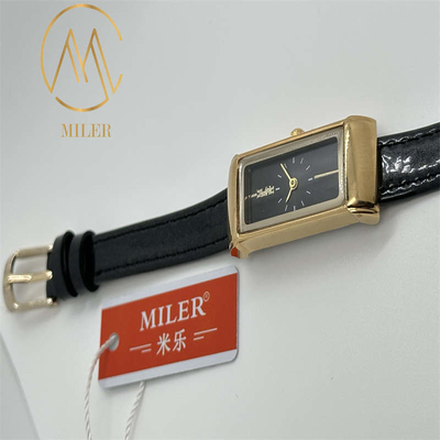 Miler ML111 Factory Leather Band Quartz Wrist Watch with Hook Buckle in Picture Color