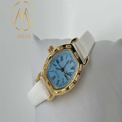 Timeless Elegance Leather Strap Quartz Watch Woman Watch