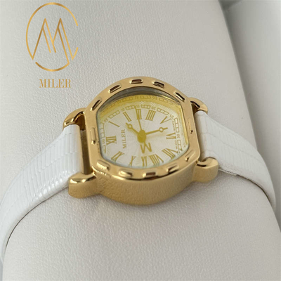 Customized LOGO Waterproof Quartz Wrist Watch For Women with Leather Strap