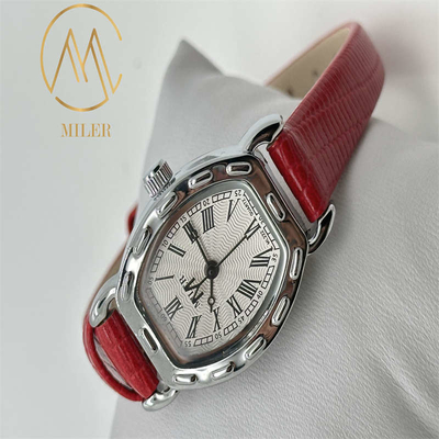 Customized LOGO Waterproof Quartz Wrist Watch For Women with Leather Strap