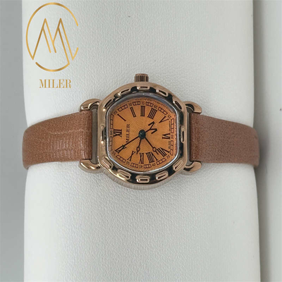 Customized LOGO Waterproof Quartz Wrist Watch For Women with Leather Strap