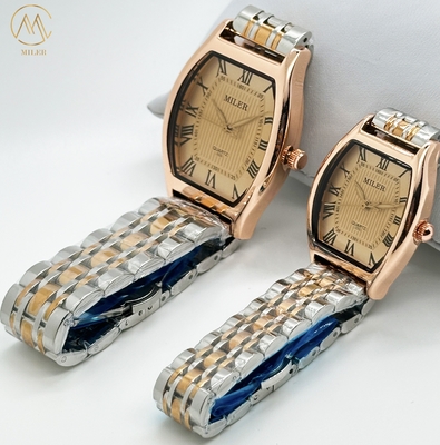 China Factory Hot Lover Luxury Business Stainless Steel Gold Classic Waterproof Couple Watch