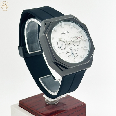 Casual Wrist Watch Chronograph Waterproof Luminous Calendar Silicon Band Men Watch