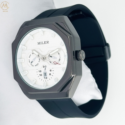 Casual Wrist Watch Chronograph Waterproof Luminous Calendar Silicon Band Men Watch