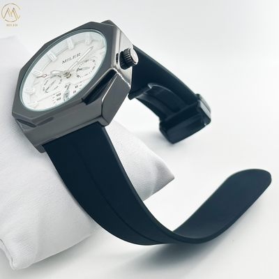 Casual Wrist Watch Chronograph Waterproof Luminous Calendar Silicon Band Men Watch