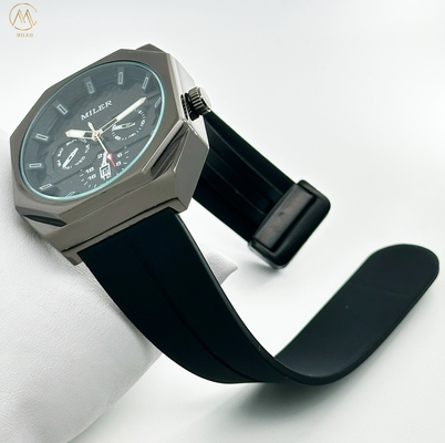 Ml 1006 Women/Men Three Eye Six Needle Waterproof Silicone Strap Quartz Watch