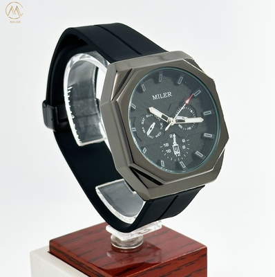 Ml 1006 Women/Men Three Eye Six Needle Waterproof Silicone Strap Quartz Watch
