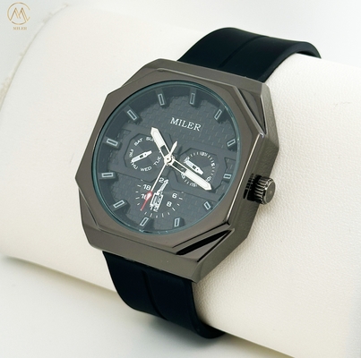 Ml 1006 Women/Men Three Eye Six Needle Waterproof Silicone Strap Quartz Watch