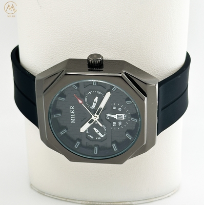 Ml 1006 Women/Men Three Eye Six Needle Waterproof Silicone Strap Quartz Watch