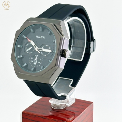 Ml 1006 Women/Men Three Eye Six Needle Waterproof Silicone Strap Quartz Watch